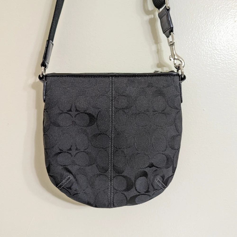 Like New Coach Signature Jacquard Crossbody‎ in Black